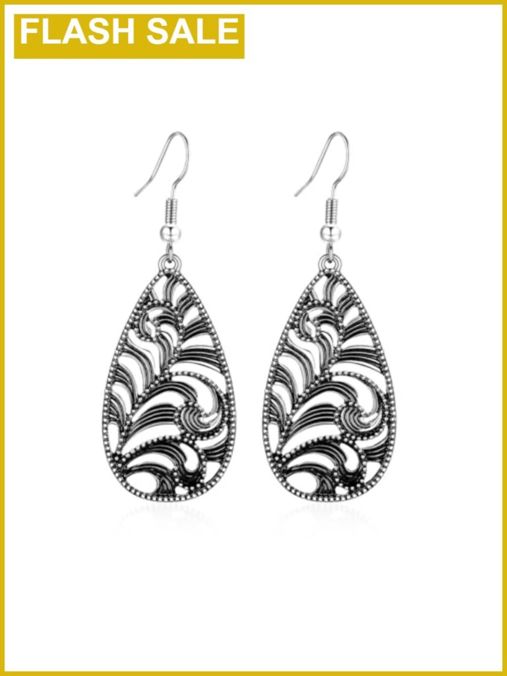 Silver Dangle Drop Earrings Boho Western Vintage Leaf Turquoise Crystal Tassel